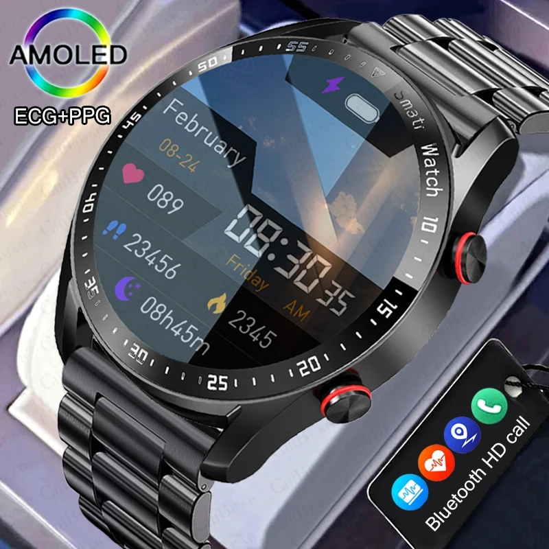 Montre intelligente d'appel Bluetooth pour homme, écran HD 2024x360, fréquence cardiaque, suivi de la condition physique, ECG + PPG, montres intelligentes professionnelles pour Huawei, nouveau, 360